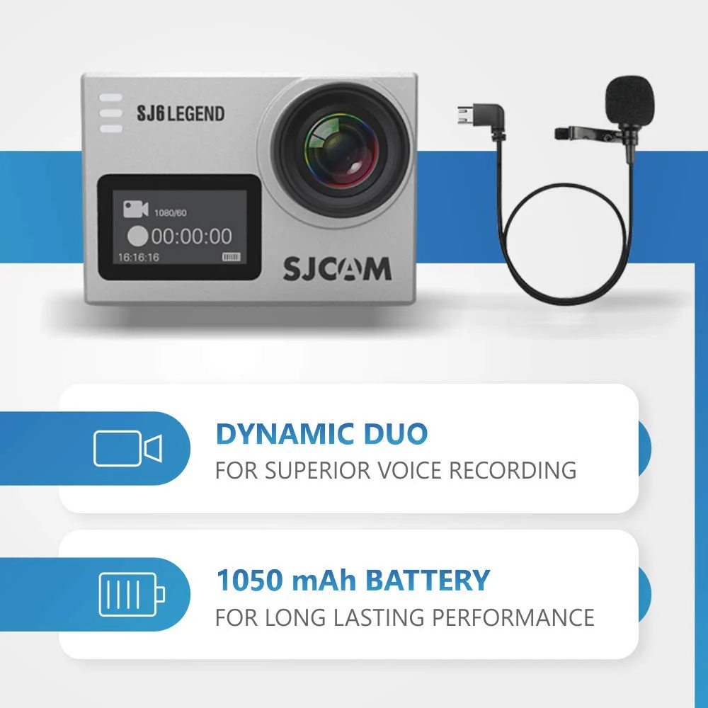 SJCAM SJ6 Legend 16 MP 4K 24fps 5.08 cm (2.0") LCD Touch Screen Action Camera (Black) - Image 4