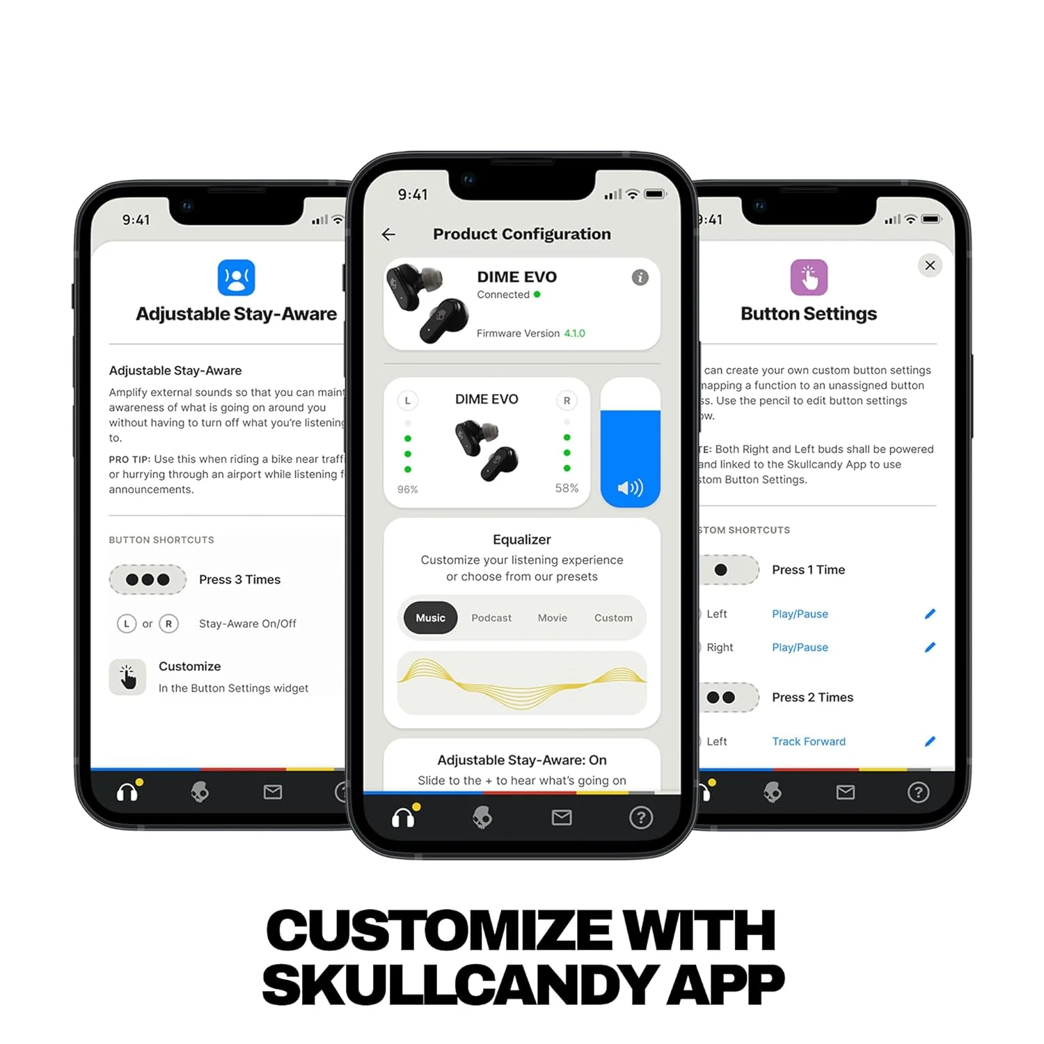 Skullcandy Dime Evo Wireless in Ear Earbuds – 36Hr Battery, Rapid Charge, Multipoint Pairing, Auto Connect, Stay-Aware Mode, Preset EQ Modes (Music/Bass/Podcast) - Image 6