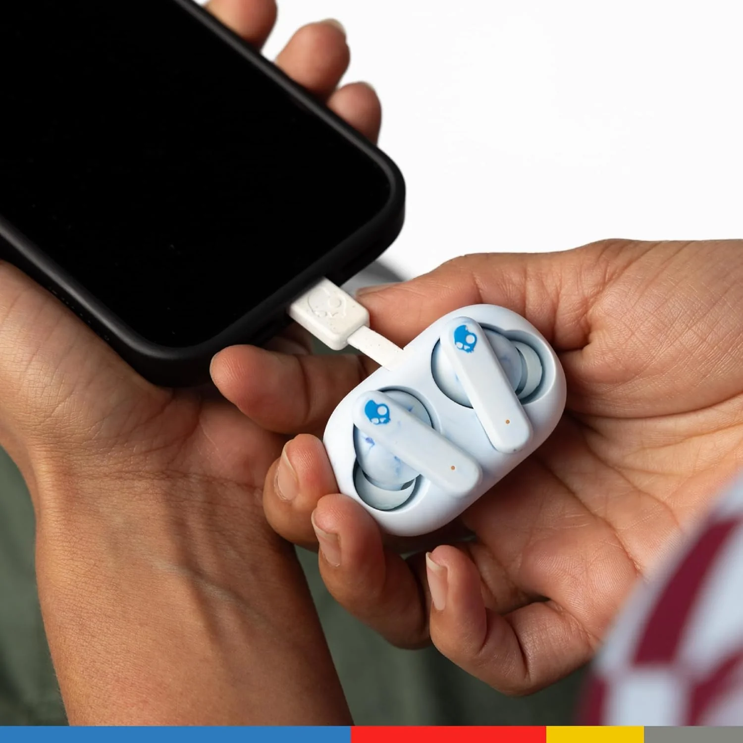 Skullcandy EcoBuds in-Ear Wireless Earbuds, 8 Hr Battery, Battery-Free Charging Case, Microphone, Works with iPhone Android and Bluetooth Devices - Glacier - Image 4