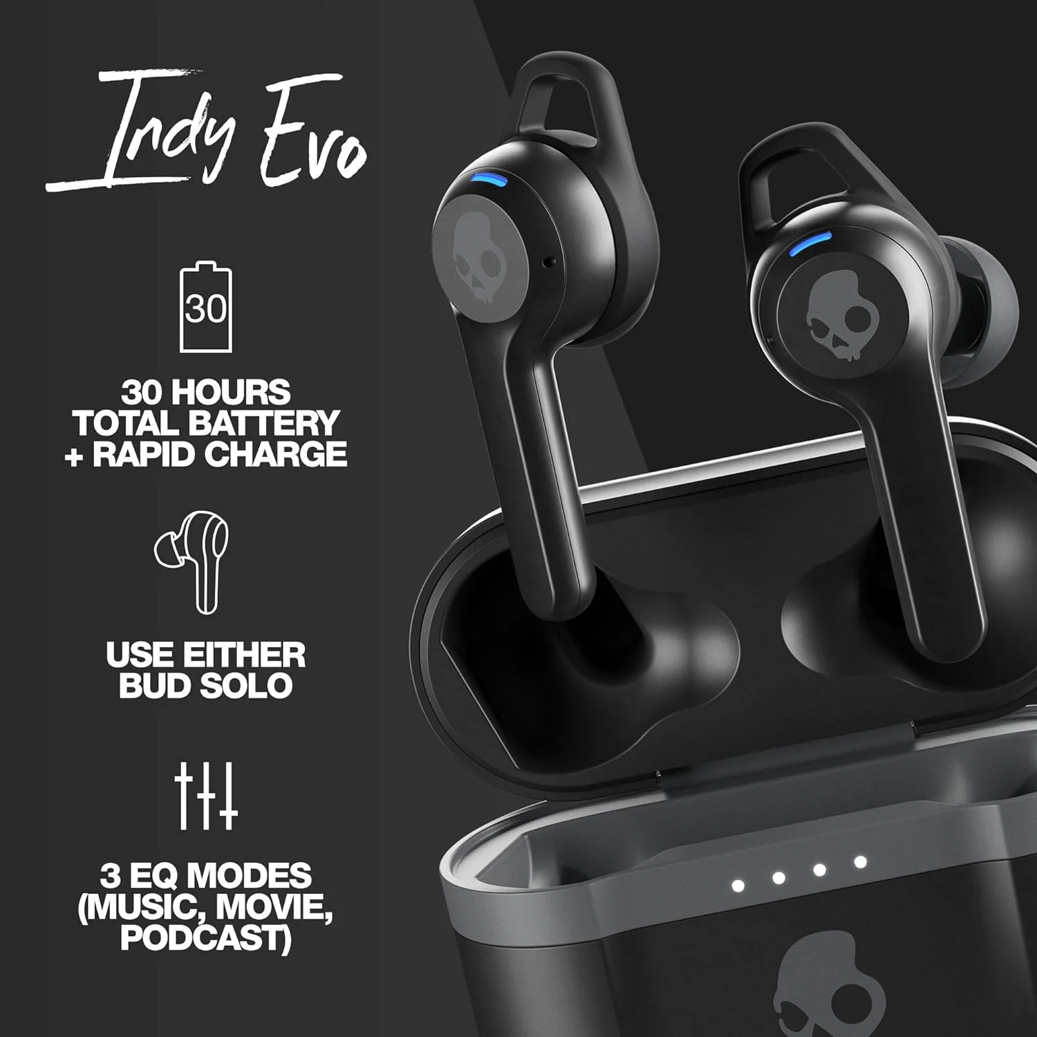 Skullcandy Indy Evo Truly Wireless Bluetooth in Ear Earbuds with Mic - Image 6