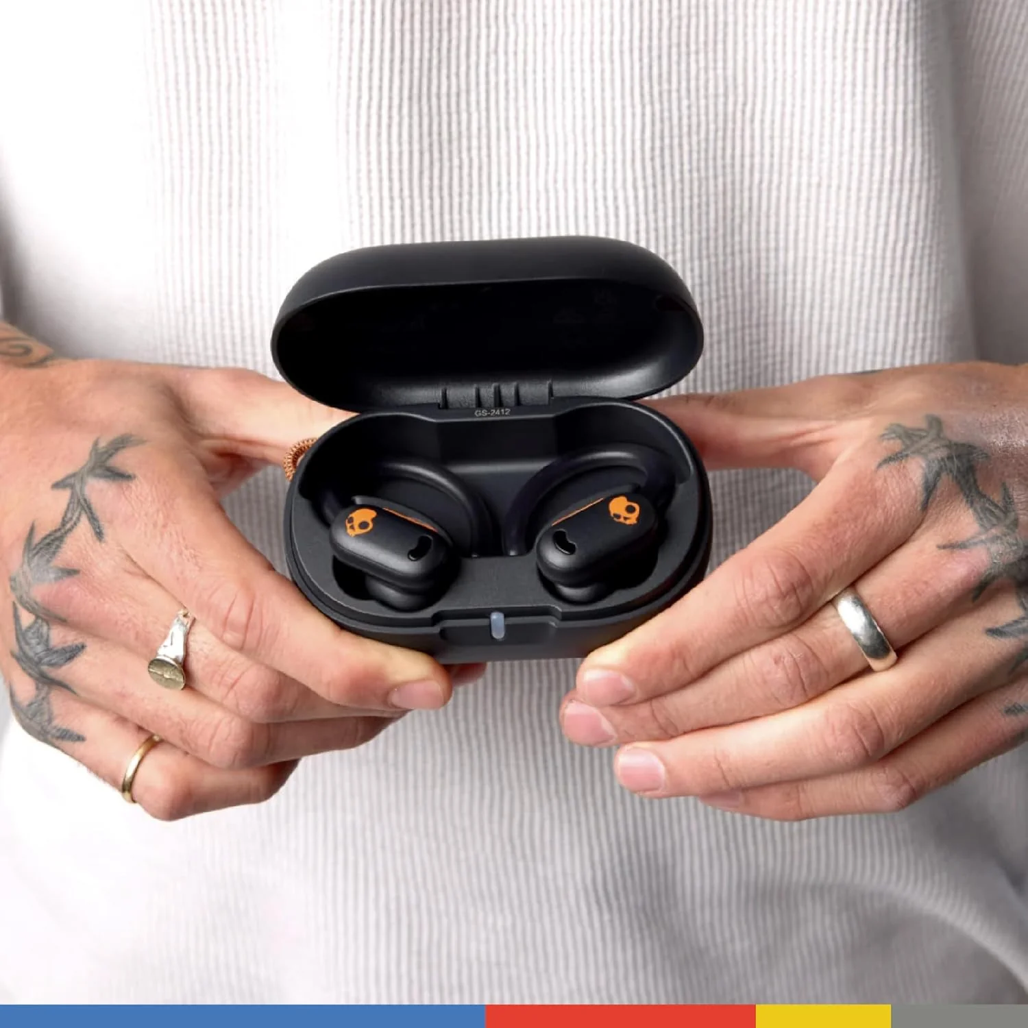 Skullcandy Push ANC Active in Ear Wireless Earbuds – 58Hr Battery + Rapid Charge, Active Noise Cancellation, IP67 Waterproof, Wireless Charging Case, Mic – True Black/Orange - Image 6