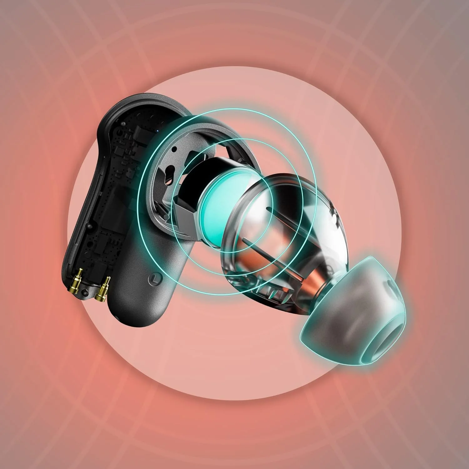 Skullcandy Rail ANC Wireless Earbuds with Mic - Active Noise Cancelling, 97 dB Multipoint Pairing, 27Hr Battery, Skull-iQ App, Tile Tracking - Image 3