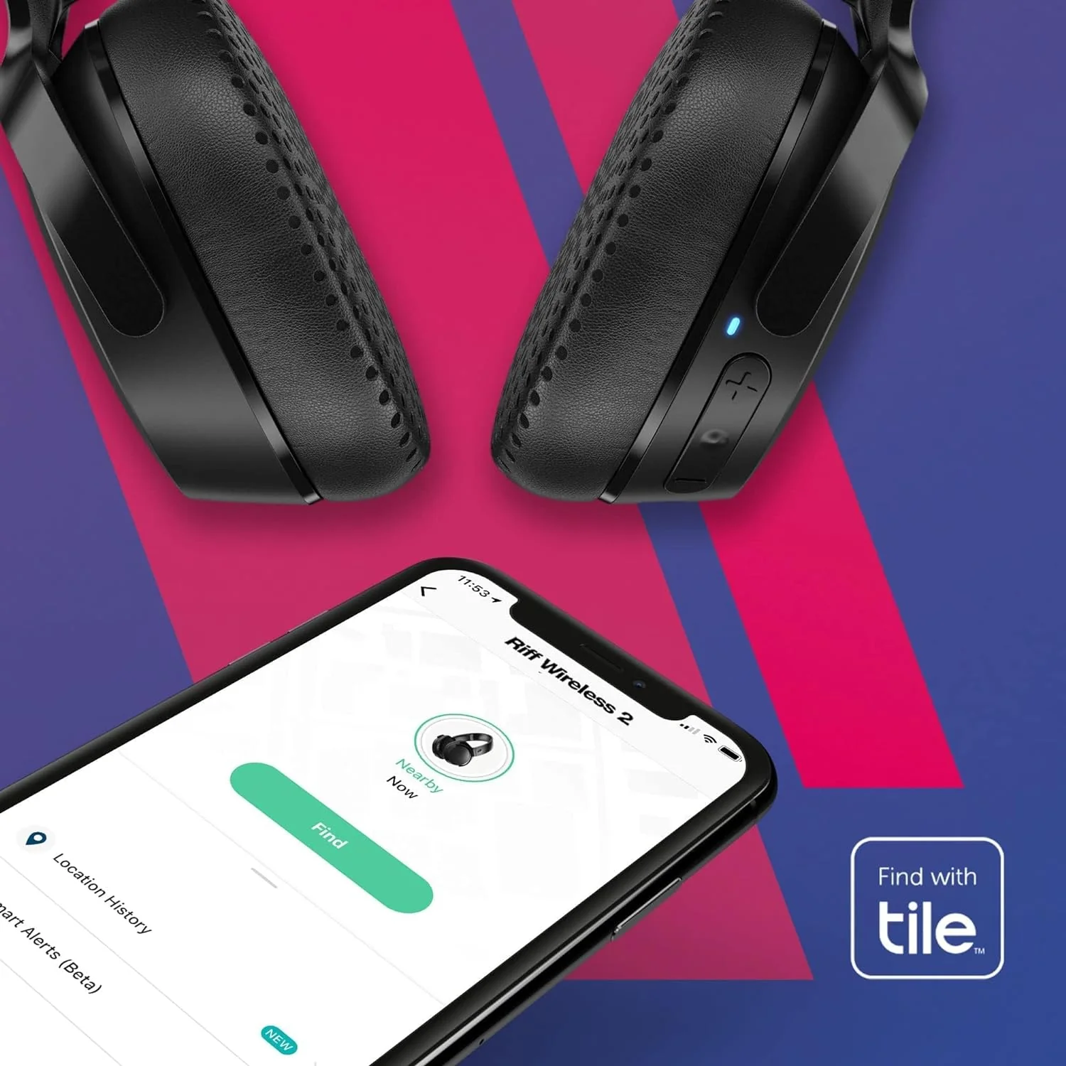 Skullcandy Riff 2 On-Ear Wireless Headphones - Black - Image 5