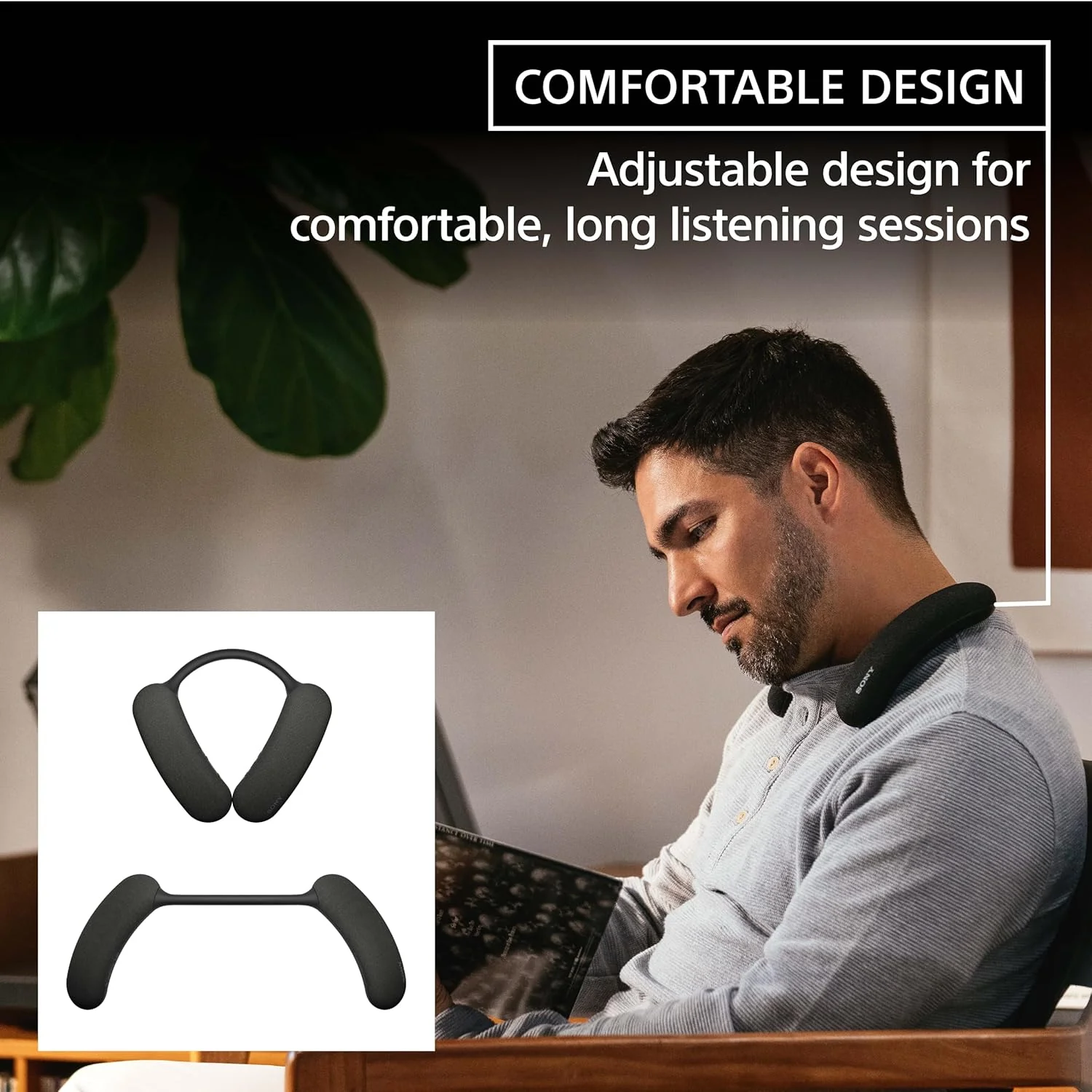Sony BRAVIA Theater U Wireless Wearable TV Speaker with Dolby Atmos & Bluetooth, Personalized Home Theater Audio, Gaming Compatibility, Built-in mic, 12 Hrs Battery Life, IPX4 Splash-Resistant(HT-AN7) - Image 7
