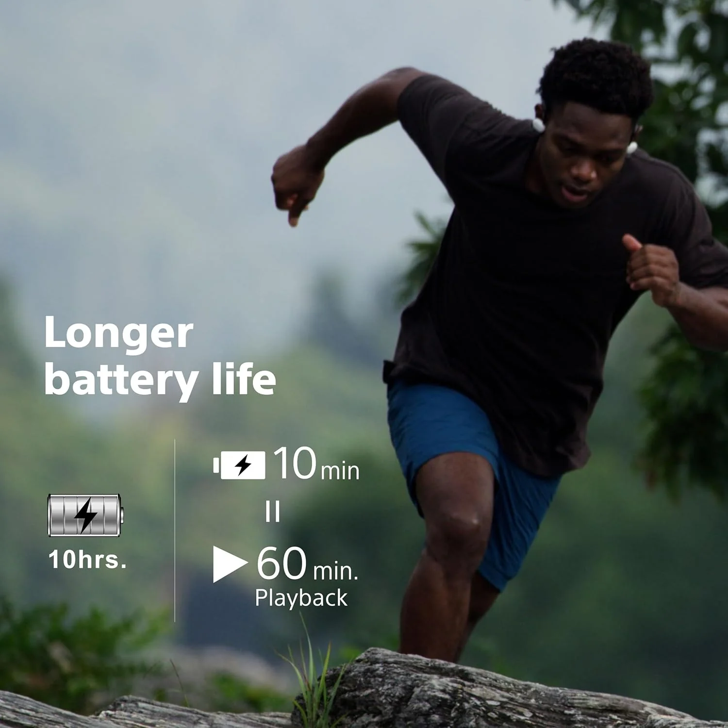 Sony Float Run WI-OE610 Headphones Designed for Running, Cycling, Hiking & Other Sports, Gym Headphones with Open-Ear Design, 10Hrs Battery, Splash Proof, Totally New Concept for Ear Health & Comfort - Image 4