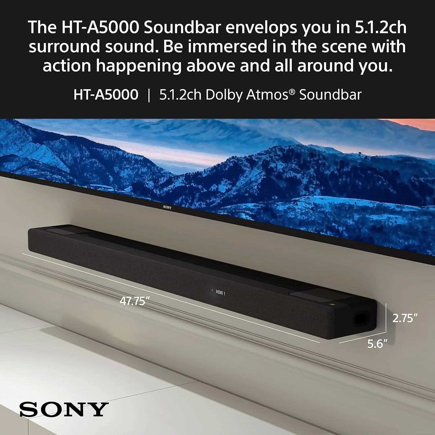 Sony HT-A5000 A Series Premium Soundbar 5.1.2Ch 8K/4K 360 Spatial Sound Mapping Soundbar For Surround Sound Home Theatre System With Dolby Atmos(Hi Res,360RA,BT,HDMI eArc&Optical,Alexa,Spotify),Black - Image 14