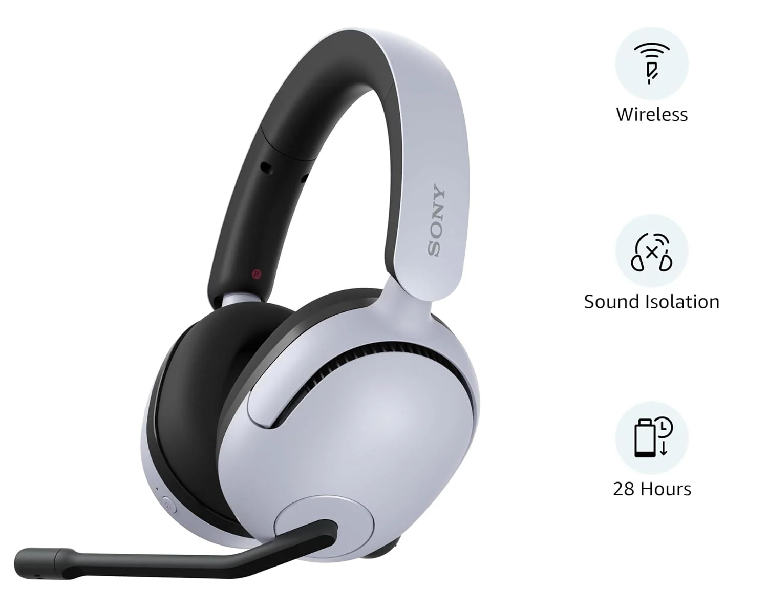 Sony INZONE H5 Wireless Gaming Headset, 360 Spatial Sound, Works with PC, PS5, 28 Hour Battery, 2.4Ghz Wireless and 3.5mm Audio Jack, Bidirectional Boom Microphone, 40mm Drivers - Image 2