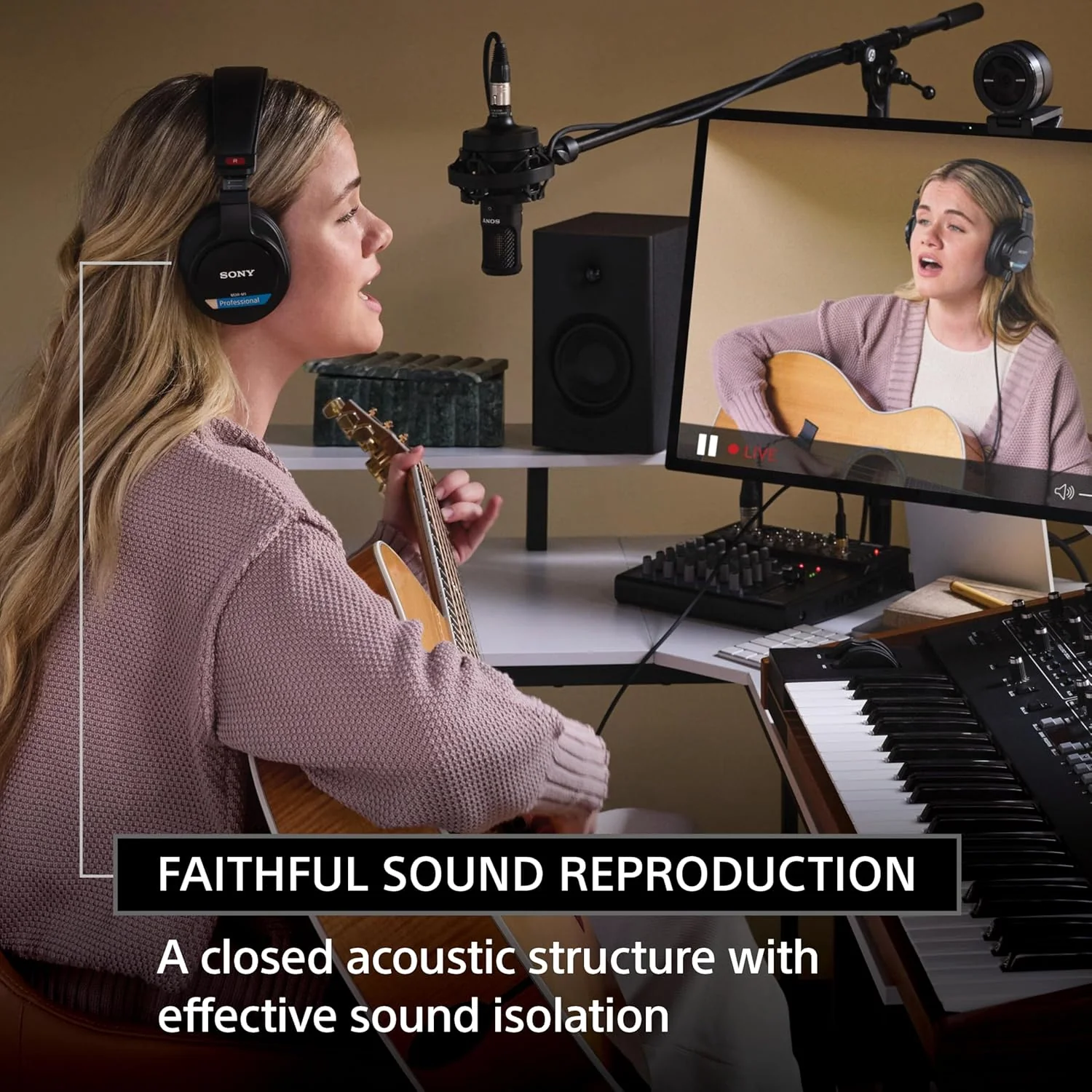 Sony MDR-M1 Wired High Resolution Monitor Over Ear Headphones, Closed Back Design for Audiophile - Image 8