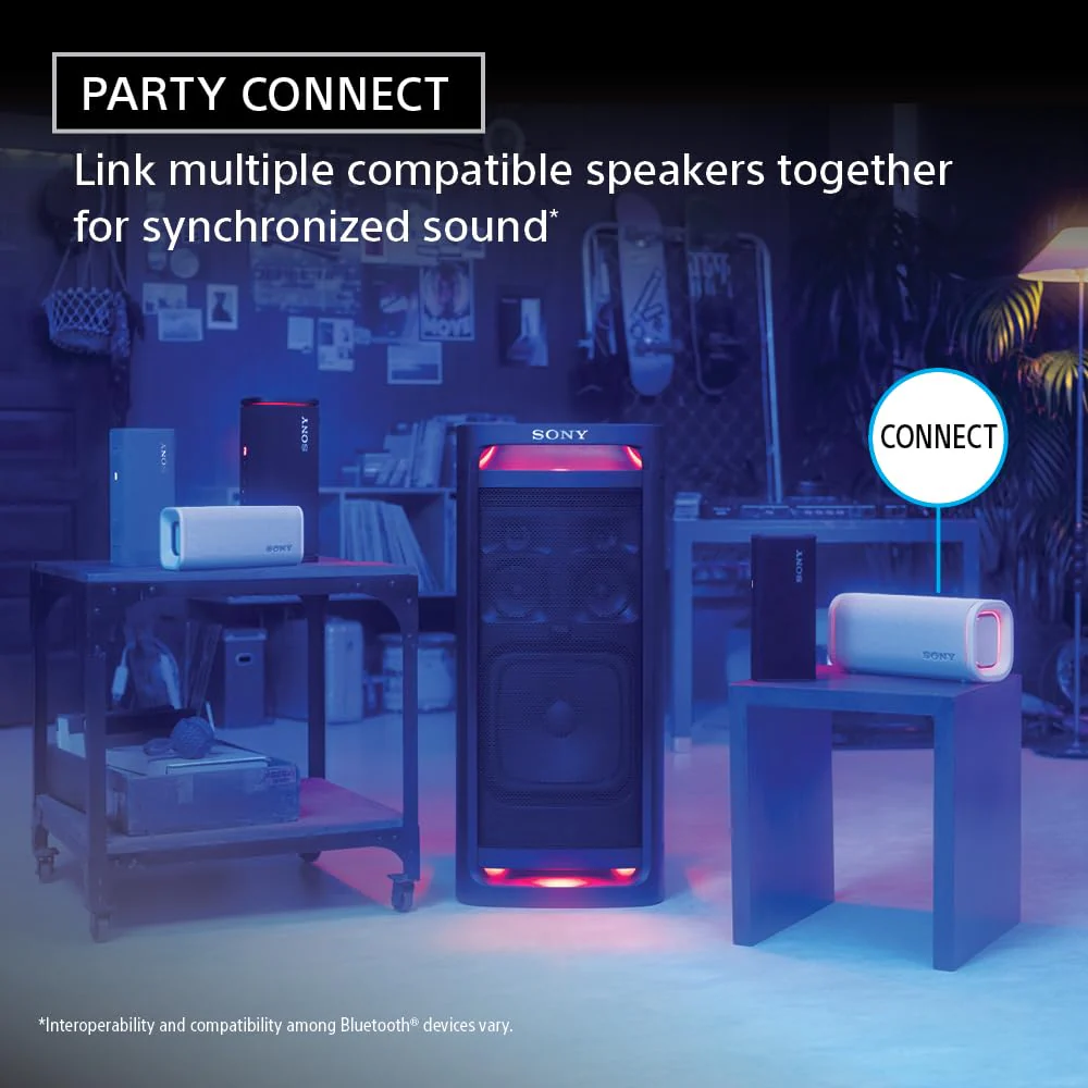 Sony New Launch ULT Field 5 Bluetooth Wireless Speaker with Massive Bass|360° Party Light|25hrs Playtime|IP67|Shoulder Strap|Quick Charge|Built in Powerbank|Party Connect(SRS-ULT50)-Black - Image 7