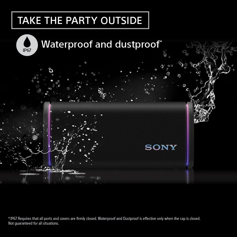 Sony New Launch ULT Field 5 Bluetooth Wireless Speaker with Massive Bass|360° Party Light|25hrs Playtime|IP67|Shoulder Strap|Quick Charge|Built in Powerbank|Party Connect(SRS-ULT50)-Black - Image 9