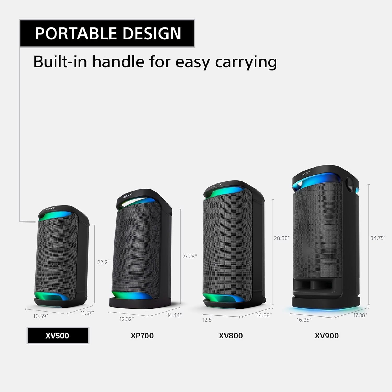 Sony New SRS-XV500 Wireless Portable Bluetooth Karaoke Party Speaker | IPX4 Splash-Proof | 25 Hrs Battery | Mega Bass | Built-in Power Bank | Ambient Lights | Guitar & MIC - Image 2