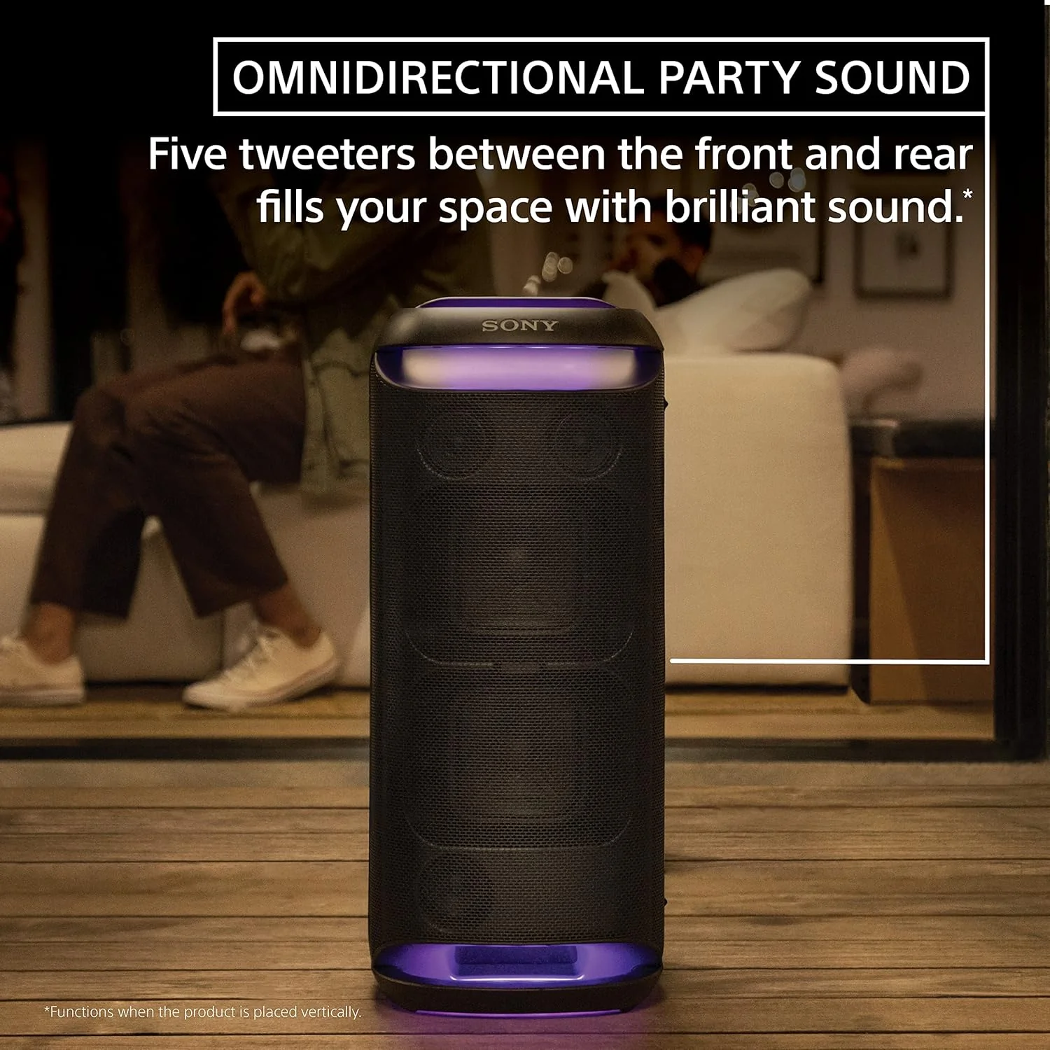 Sony SRS-XV800 X-Series Wireless Portable Bluetooth Karaoke Party Speaker IPX4 Splash-Resistant with 25 Hour-Battery, Built-in Handle and Wheels, Omnidirectional Sound, and Ambient Lights - Image 7