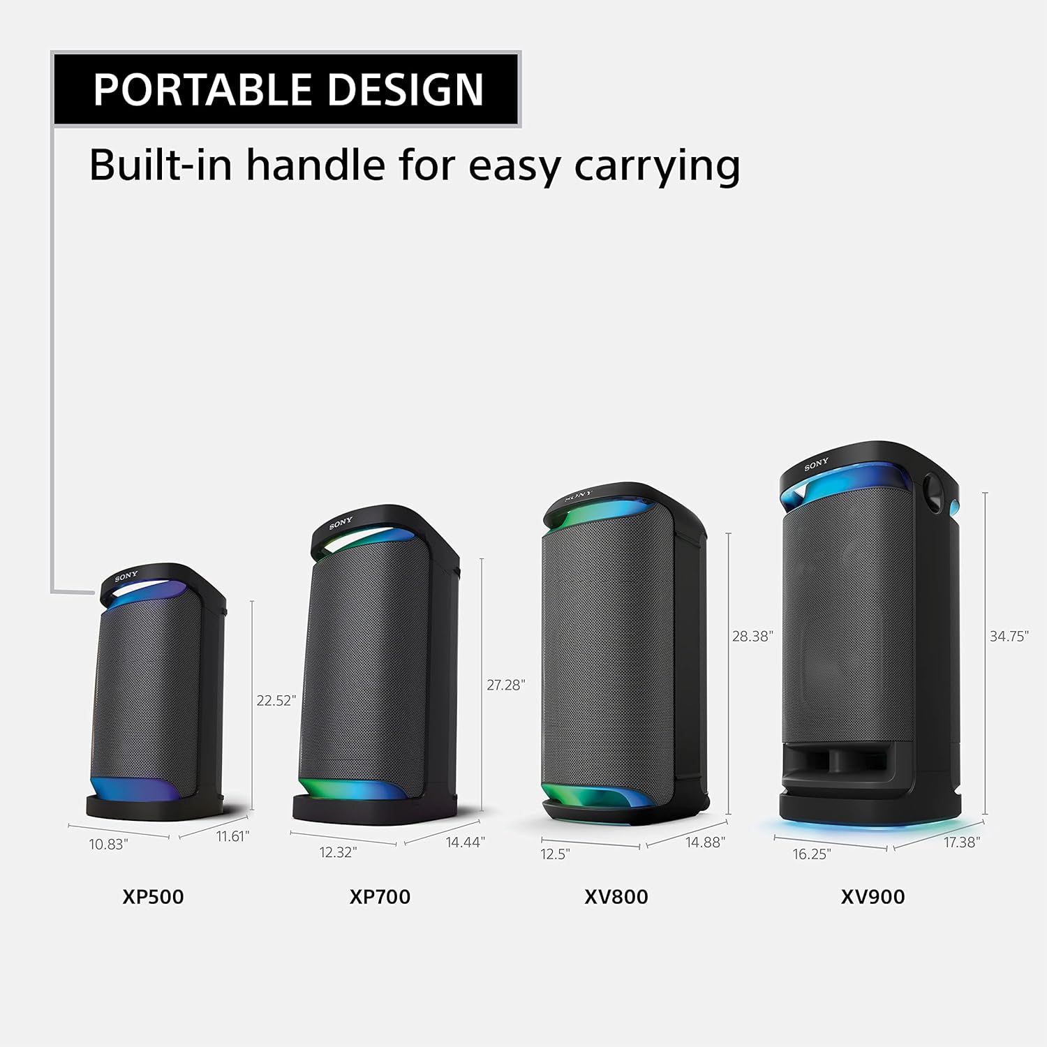 Sony SRS-XV900 X-Series Wireless Portable-Bluetooth Party-Speaker with 25 Hour-Battery, Built in Handle and Wheels (Omni Directional Sound and Light, USB, BT) - Image 7