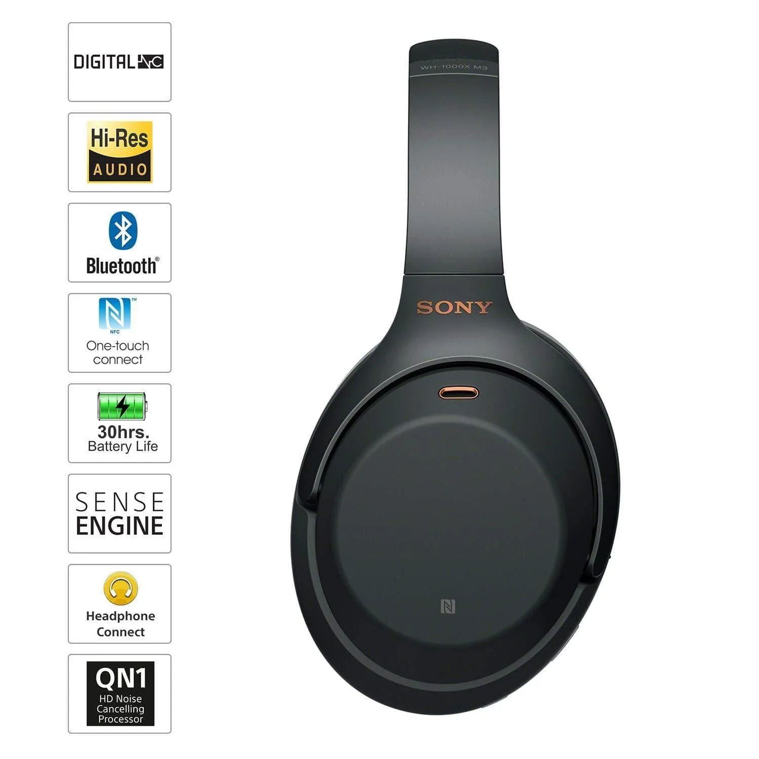 Sony WH-1000XM3 Industry Leading Wireless Noise Cancelling Headphones - Image 6