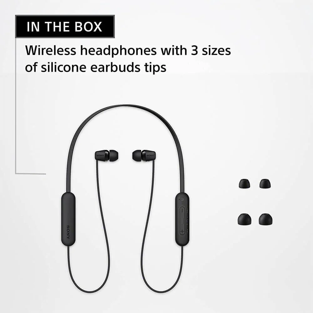 Sony WI-C100 Wireless Headphones with Customizable Equalizer for Deep Bass & 25 Hrs Battery, DSEE-Upscale, Splash Proof, 360RA, Fast Pair, in-Ear Bluetooth Headset with mic for Phone Calls - Image 4