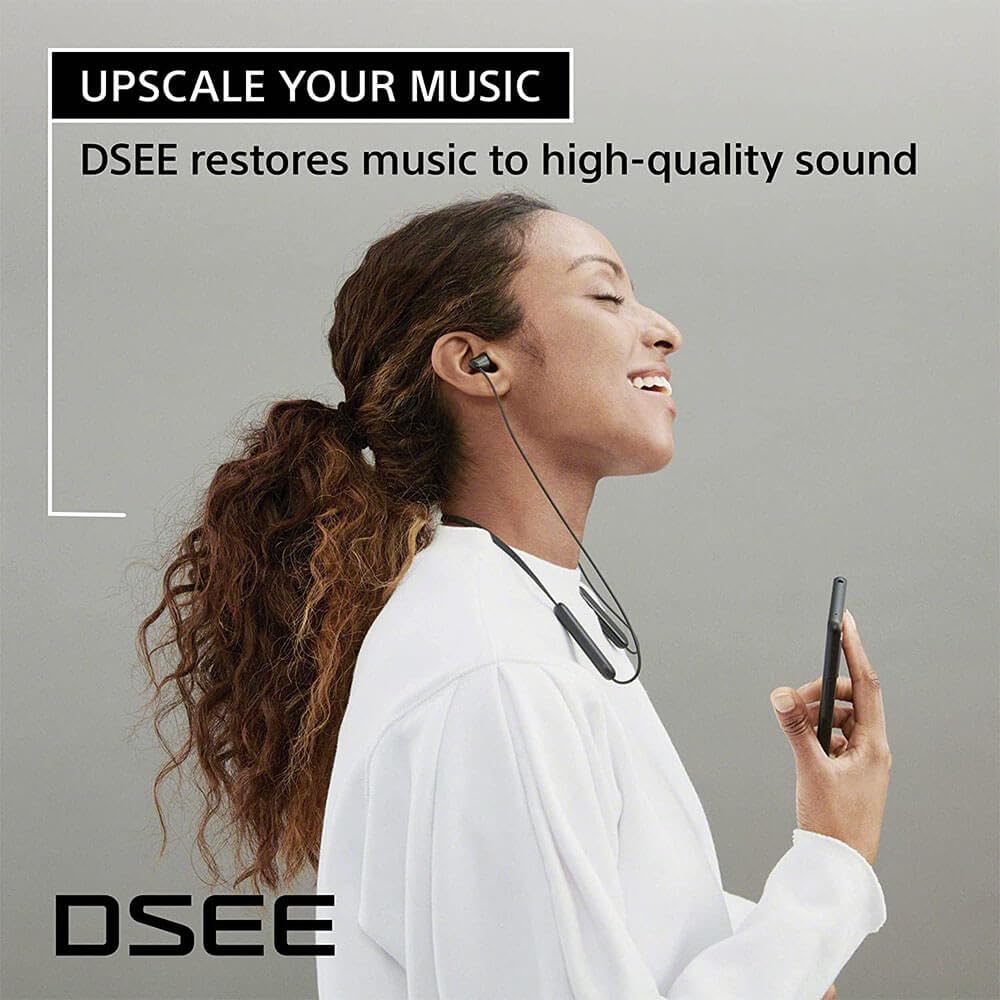 Sony WI-C100 Wireless Headphones with Customizable Equalizer for Deep Bass & 25 Hrs Battery, DSEE-Upscale, Splash Proof, 360RA, Fast Pair, in-Ear Bluetooth Headset with mic for Phone Calls - Image 7