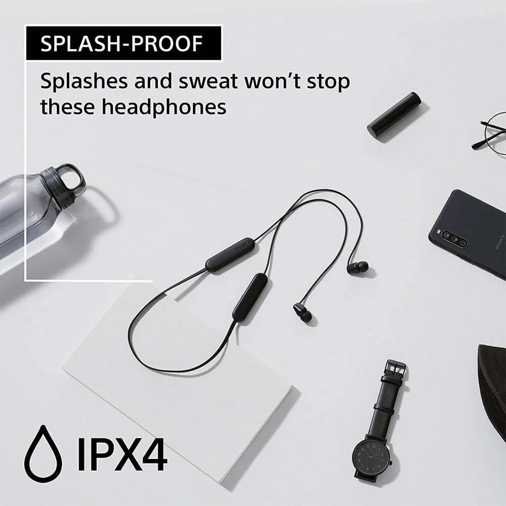 Sony WI-C100 Wireless Headphones with Customizable Equalizer for Deep Bass & 25 Hrs Battery, DSEE-Upscale, Splash Proof, 360RA, Fast Pair, in-Ear Bluetooth Headset with mic for Phone Calls - Image 8
