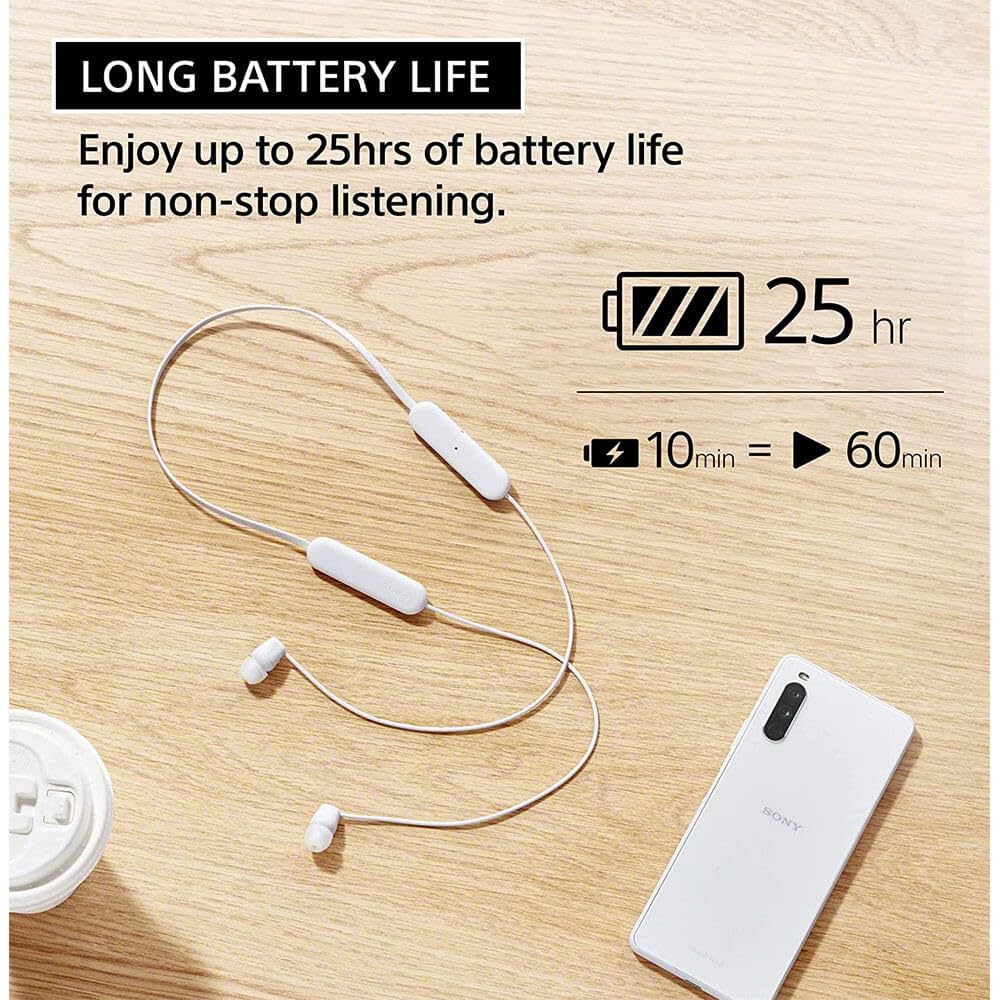 Sony WI-C100 Wireless Headphones with Customizable Equalizer for Deep Bass & 25 Hrs Battery, DSEE-Upscale, Splash Proof, 360RA, Fast Pair, in-Ear Bluetooth Headset with mic for Phone Calls - Image 9