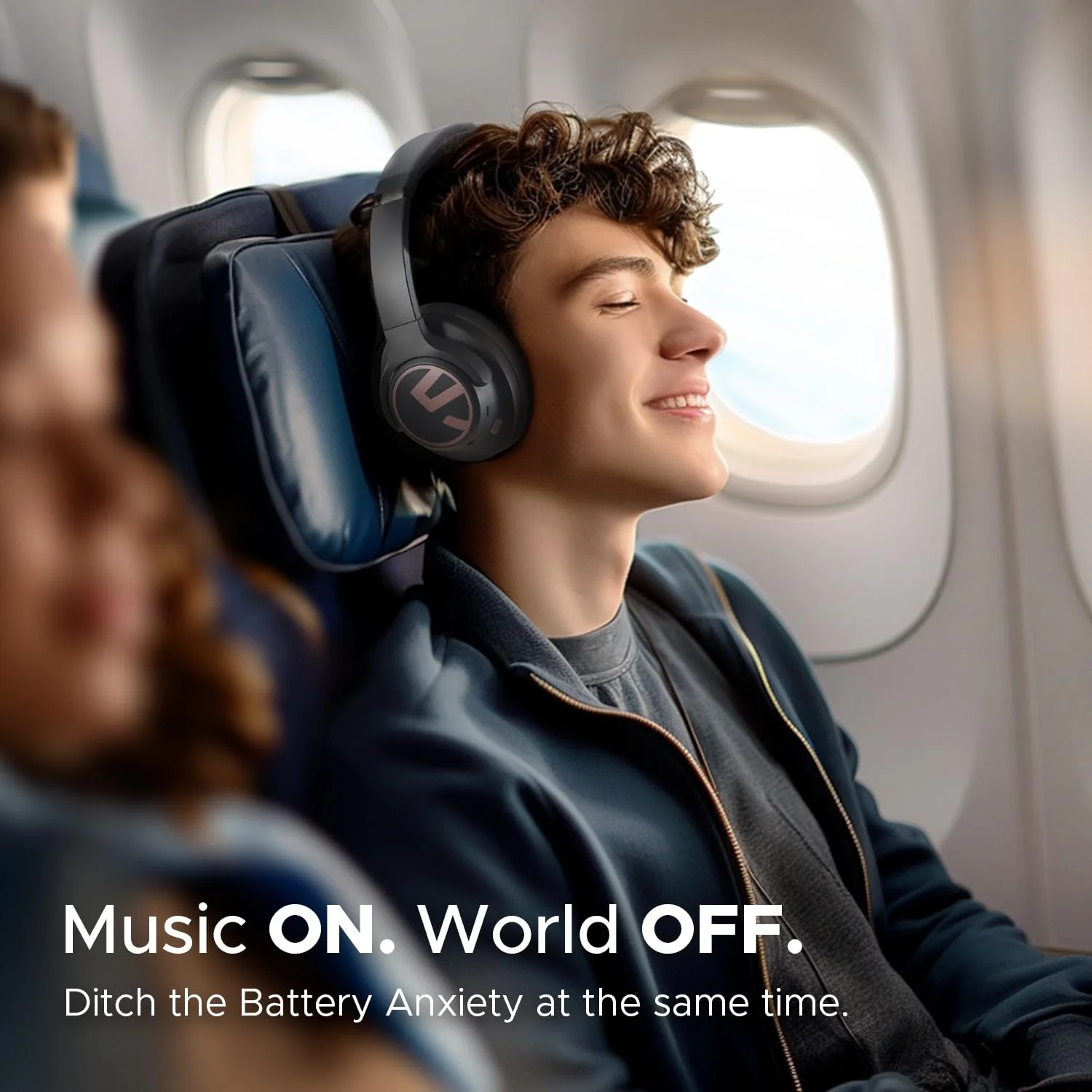 SoundPEATS Space Hybrid Active Noise Cancelling Headphones, Wireless Over Ear Bluetooth Headset, 123H Playtime, Hi-Res Audio Wired, APP Custom EQ, Deep Bass, Comfort Ear Cups, for Home Office Travel - Image 6