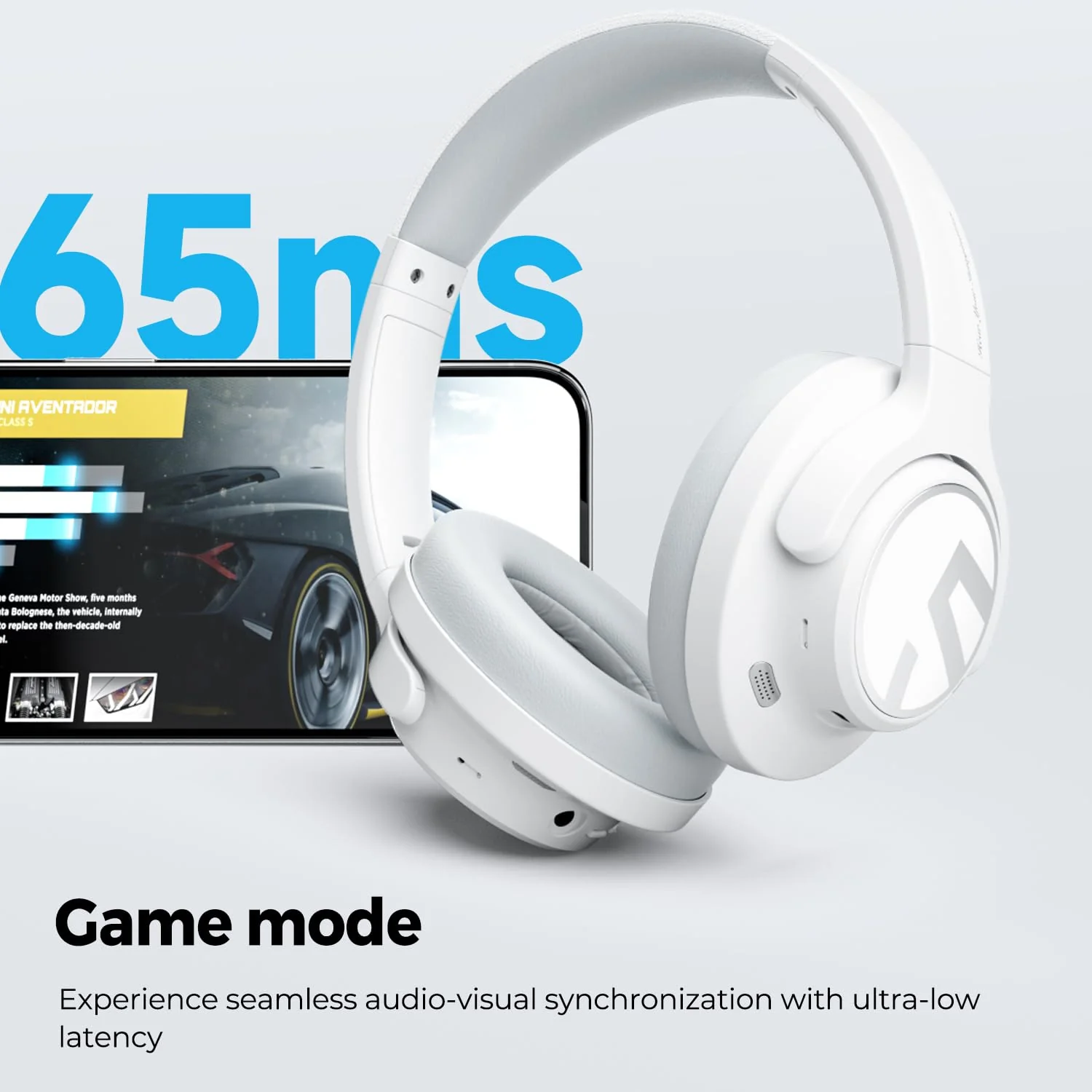 SoundPEATS Space Hybrid Active Noise Cancelling Headphones, Wireless Over Ear Bluetooth Headset, 123H Playtime, Hi-Res Audio Wired, APP Custom EQ, Deep Bass, Comfort Ear Cups, for Home Office Travel - Image 9