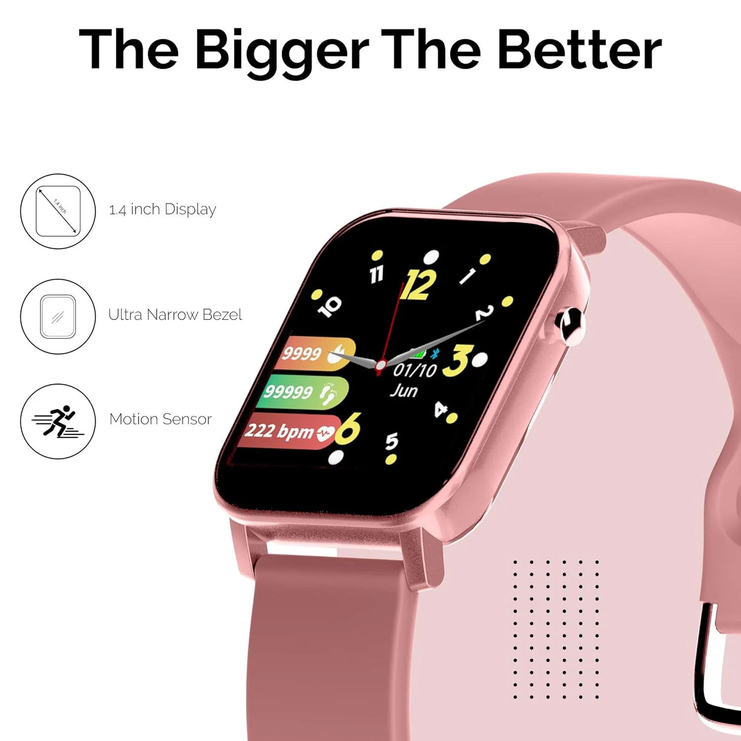TAGG Verve Waterproof Smartwatch|| Full Touch Controls and High Resolution Display, 10 Days Battery Backup-Rose Gold, Standard - Image 3