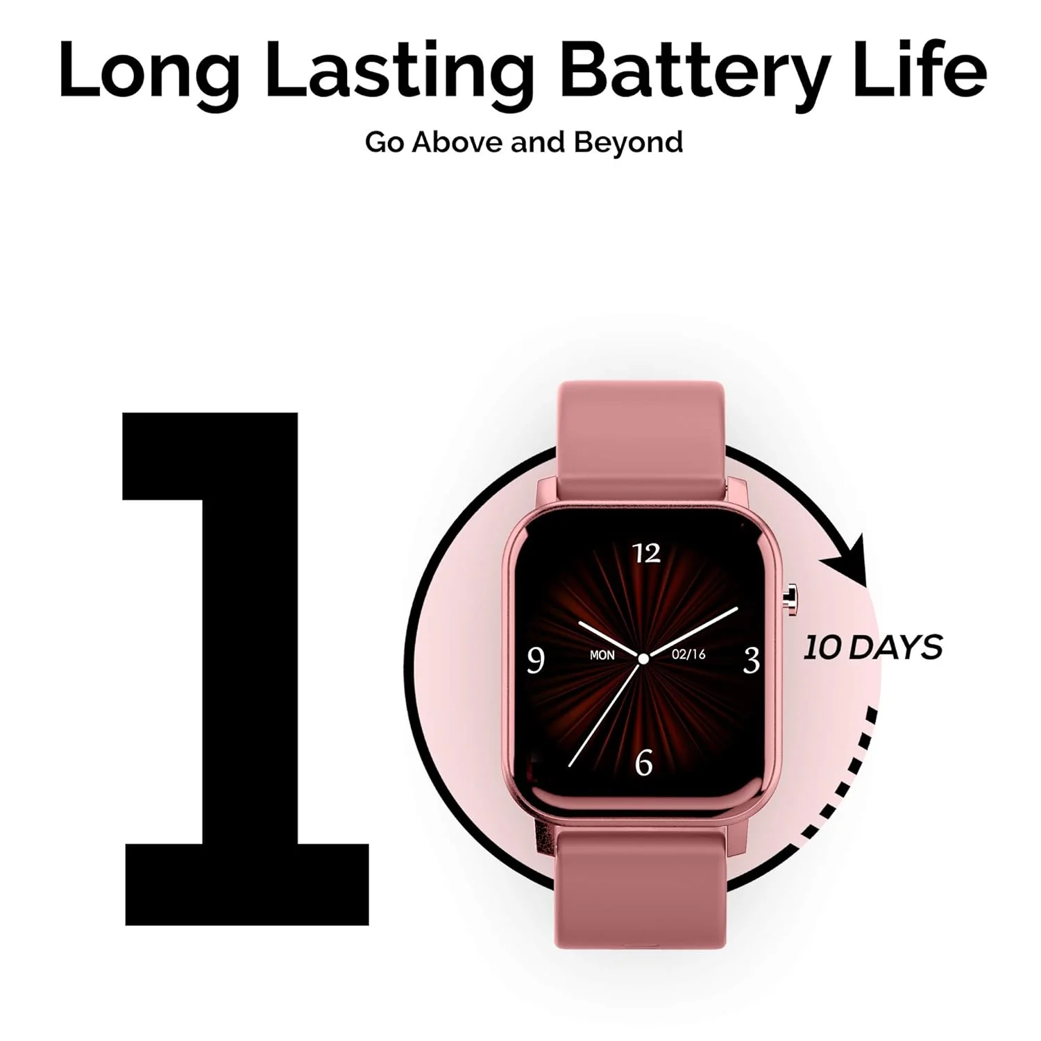 TAGG Verve Waterproof Smartwatch|| Full Touch Controls and High Resolution Display, 10 Days Battery Backup-Rose Gold, Standard - Image 4