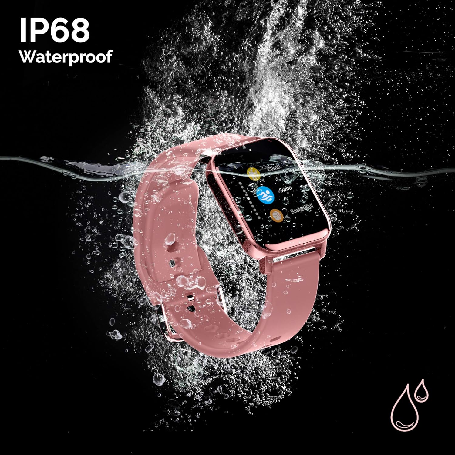 TAGG Verve Waterproof Smartwatch|| Full Touch Controls and High Resolution Display, 10 Days Battery Backup-Rose Gold, Standard - Image 6