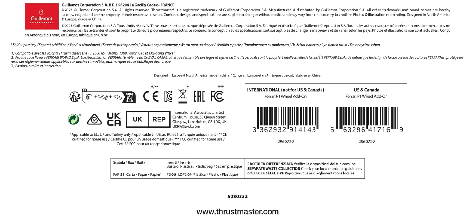 Thrustmaster Ferrari F1 Wheel Add-On | Racing Game Wheel Add-On | PC/PS3/PS4/Xbox One - Image 8