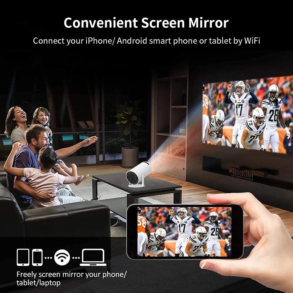 TOPTRO Free Style Projector for Home 4K Support 720p Native HD Portable Projector Android 11 YouTube Builtin Apps 5G WiFi Auto Keystone 8400 lumens 3 Watt Speaker 176" MAX Screen - Image 3