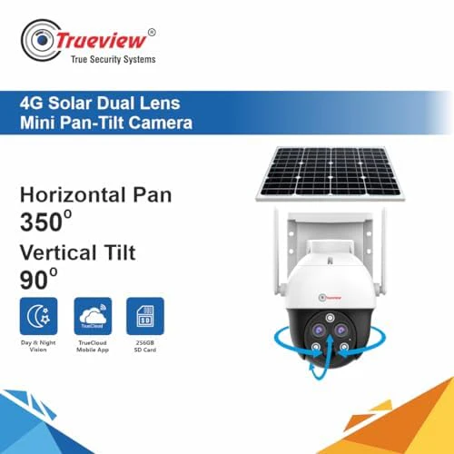 Trueview 4G Solar Security Camera | Wireless PTZ CCTV | 1296p Outdoor Waterproof Surveillance (4G Dual Lens Solar Mini Pan Tilt Camera) - Image 4