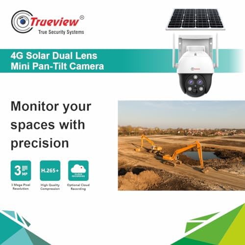 Trueview 4G Solar Security Camera | Wireless PTZ CCTV | 1296p Outdoor Waterproof Surveillance (4G Dual Lens Solar Mini Pan Tilt Camera) - Image 5