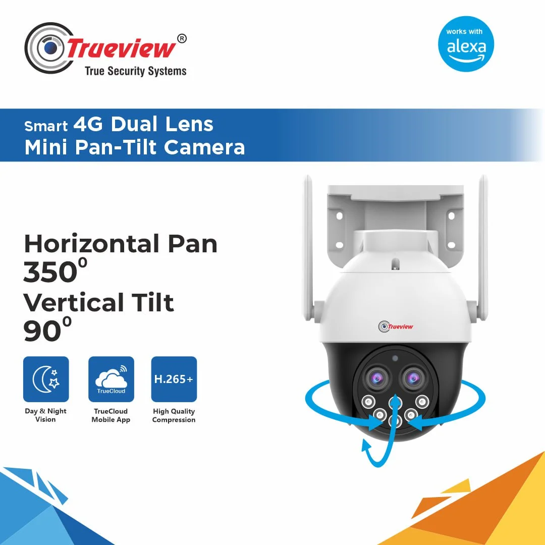 Trueview 4MP Smart CCTV Dual Lens 4G Sim Based Pan/Tilt 10X Combined Zoom Outdoor Indoor Security Camera, Water Proof, 2 Way Talk, Cloud Storage - Image 5