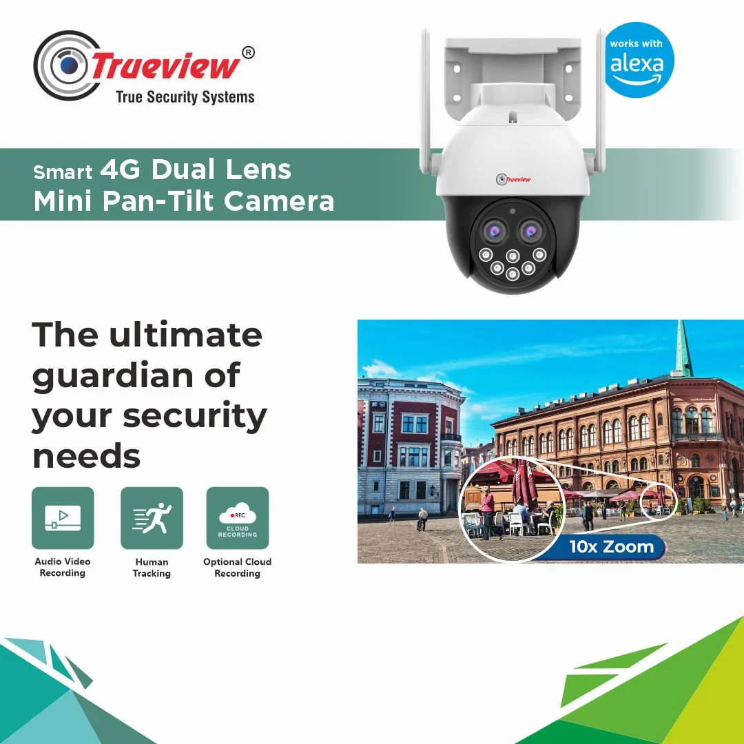 Trueview 4MP Smart CCTV Dual Lens 4G Sim Based Pan/Tilt 10X Combined Zoom Outdoor Indoor Security Camera, Water Proof, 2 Way Talk, Cloud Storage - Image 6