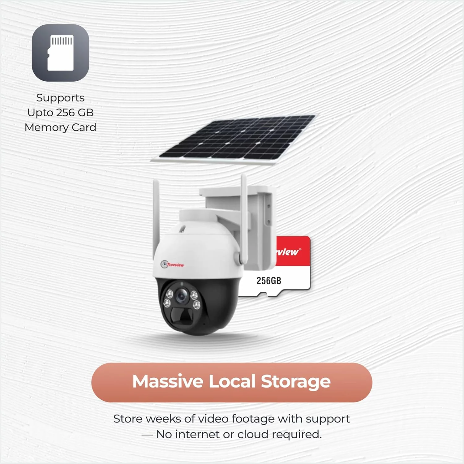 Trueview Wireless 4G Cellular Sim 4Mp Solar Powered CCTV Security Camera with 1080p Solar Panel | Surveillance for Agriculture | Remote Area | Construction Site | Garden (4MP Solar Mini PTZ) - Image 3