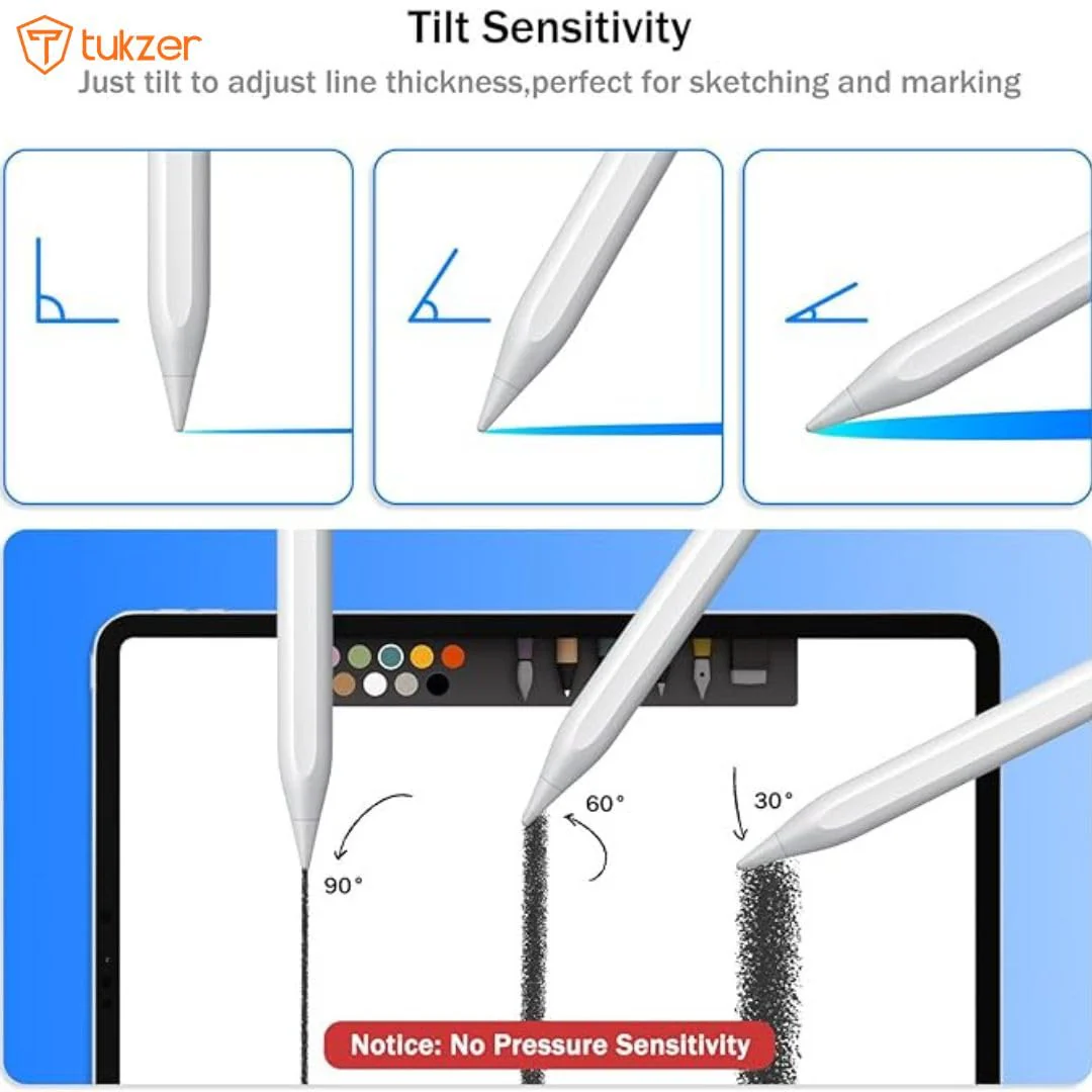 Tukzer Active 2nd Gen Stylus Pen iPad Pencil | Palm Rejection, Tilt Sensor, High Precision| for only iPad 2018 Onwards iPad(6/7/8/9/10) Air(3/4/5) Pro - Image 5