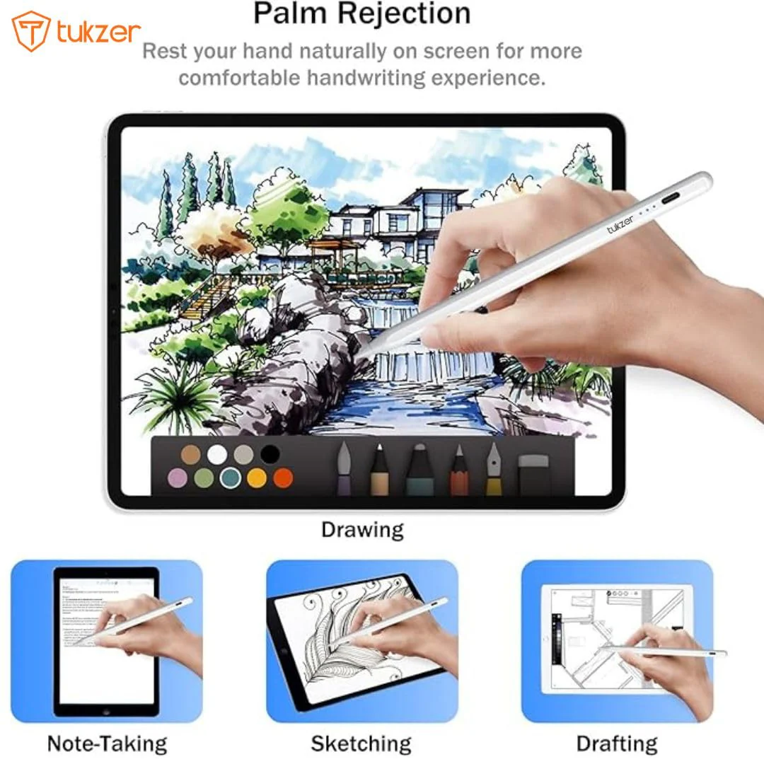 Tukzer Active 2nd Gen Stylus Pen iPad Pencil | Palm Rejection, Tilt Sensor, High Precision| for only iPad 2018 Onwards iPad(6/7/8/9/10) Air(3/4/5) Pro - Image 6