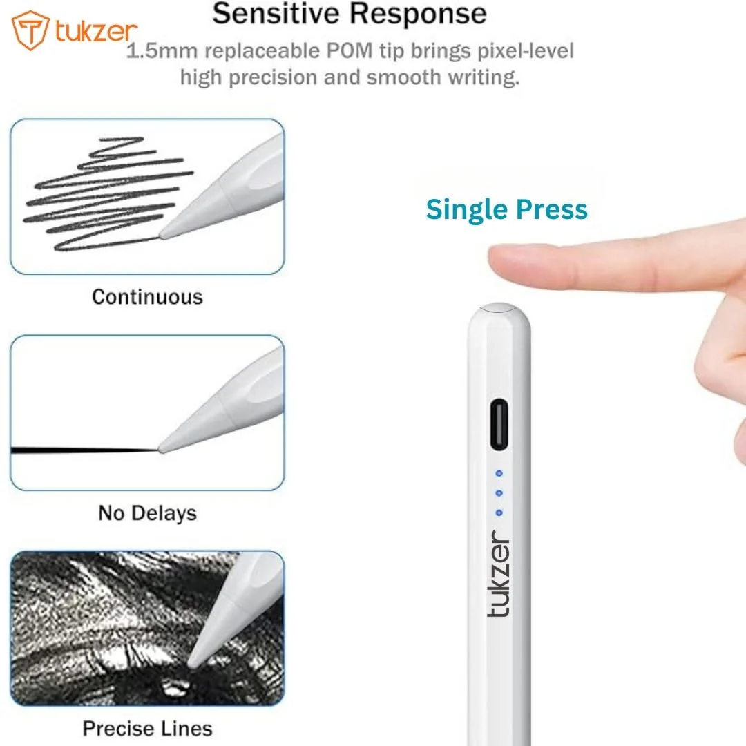 Tukzer Active 2nd Gen Stylus Pen iPad Pencil | Palm Rejection, Tilt Sensor, High Precision| for only iPad 2018 Onwards iPad(6/7/8/9/10) Air(3/4/5) Pro - Image 8