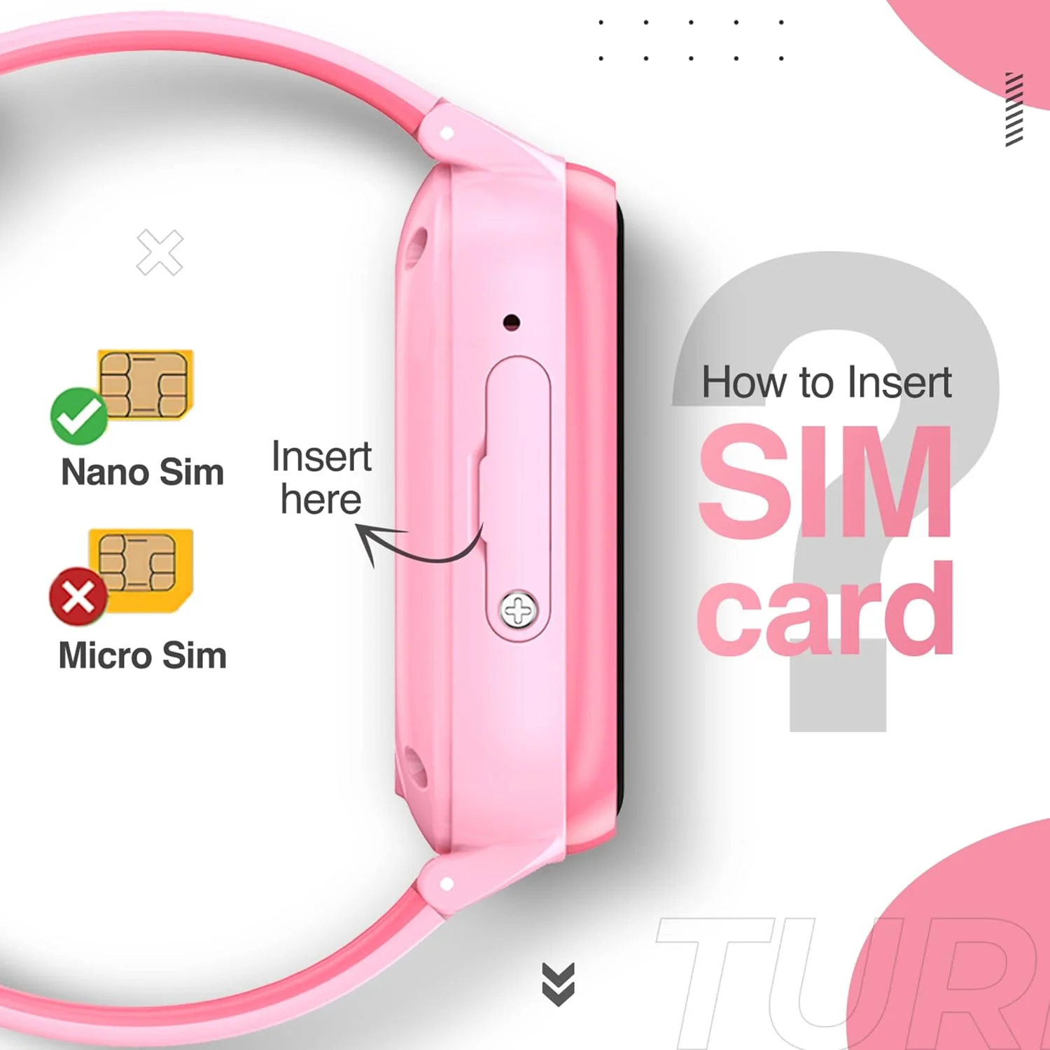 Turet Cotton Candy Pro 4G Smart Watches for Kids Girls & Boys, Live Tracker GPS Watch with Sim Support, Voice & Video Call, SOS, HD Camera, Alarm, Long Battery, Waterproof, Kids Smartwatch (Pink) - Image 6