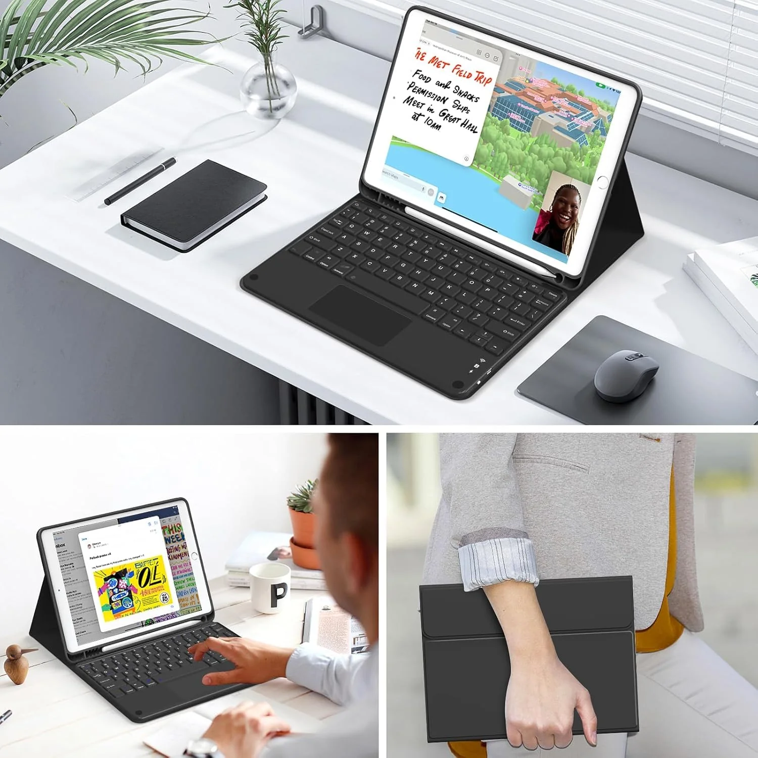 typecase Keyboard Case for OnePlus Pad Go (11.35 inch only) with TOUCHPAD, Slim Lightweight Stand Cover,Magnetically Detachable Wireless Bluetooth Keyboard for Oneplus Pad Go 11.35 Inch only - Image 6
