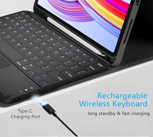 typecase Keyboard Case for Redmi Pad Pro & Pro 5G (12.1 inch) with TRACKPAD,Slim Lightweight Stand Cover,Magnetically Detachable Wireless Bluetooth Keyboard for Redmi Pad Pro & Pro 5G-12.1 Inch ONLY - Image 4