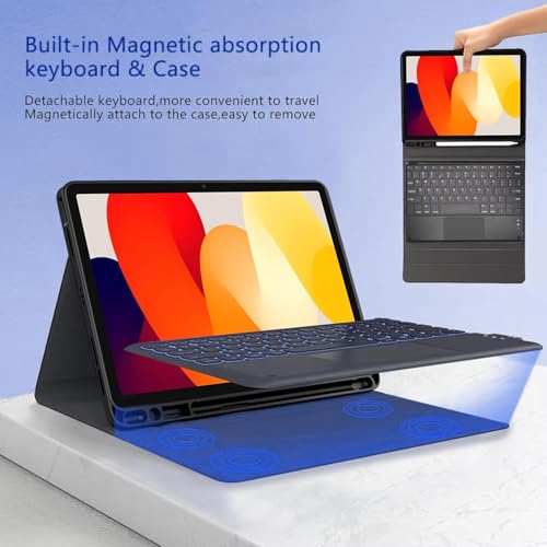 typecase Keyboard Case for Redmi Pad SE (11 inch only) with TRACKPAD,Slim Lightweight Stand Cover,Magnetically Detachable Wireless Bluetooth Keyboard,Compatible with Redmi Pad SE 11 Inch ONLY - Image 3