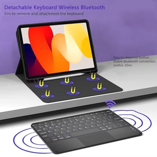 typecase Keyboard Case for Redmi Pad SE (11 inch only) with TRACKPAD,Slim Lightweight Stand Cover,Magnetically Detachable Wireless Bluetooth Keyboard,Compatible with Redmi Pad SE 11 Inch ONLY - Image 4