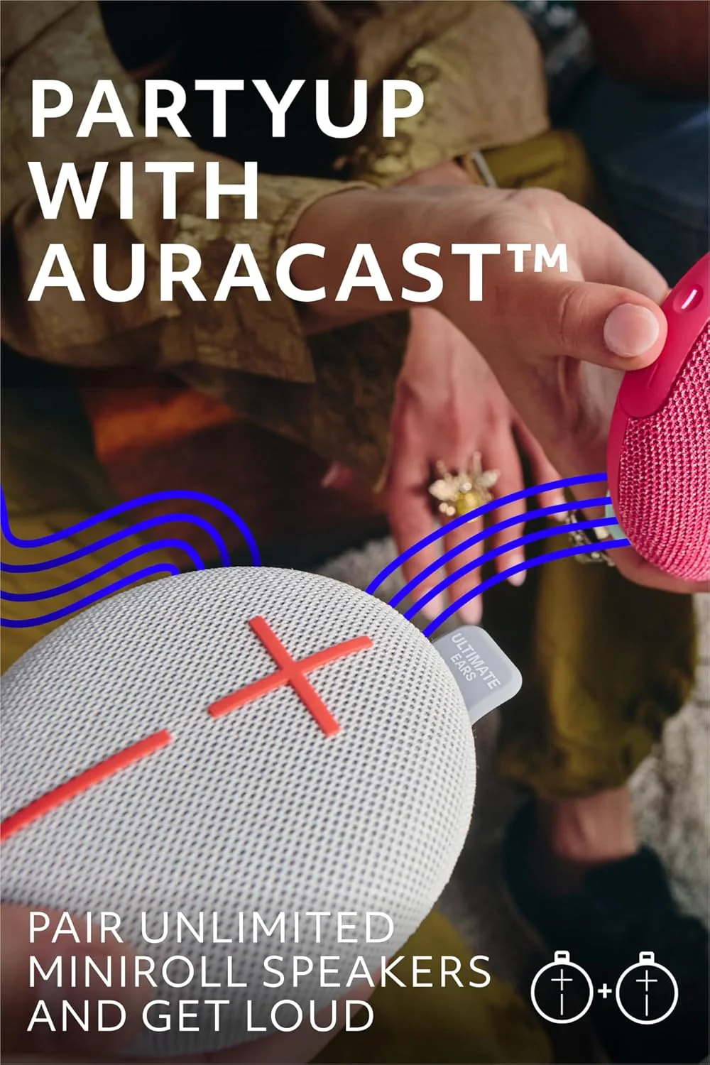 Ultimate Ears MINIROLL Ultra-Portable Waterproof Bluetooth Speaker, Big Bass, IP67 Dustproof, 40 m (131 ft) Range - Revive Grey - Image 3