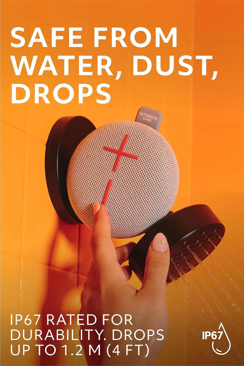Ultimate Ears MINIROLL Ultra-Portable Waterproof Bluetooth Speaker, Big Bass, IP67 Dustproof, 40 m (131 ft) Range - Revive Grey - Image 4