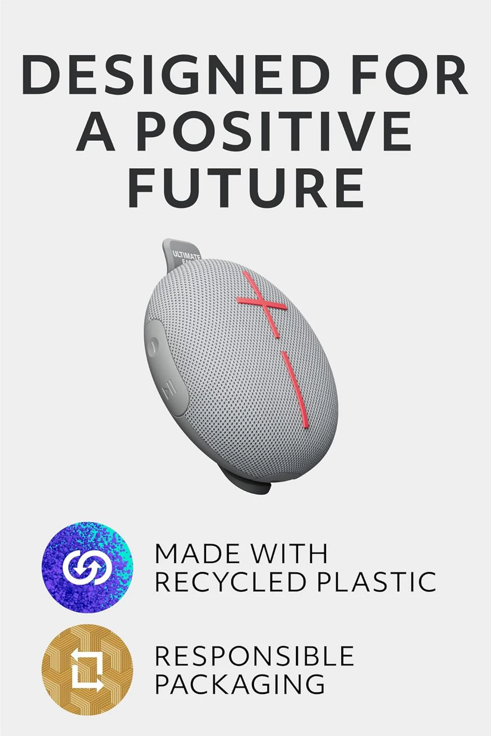 Ultimate Ears MINIROLL Ultra-Portable Waterproof Bluetooth Speaker, Big Bass, IP67 Dustproof, 40 m (131 ft) Range - Revive Grey - Image 8