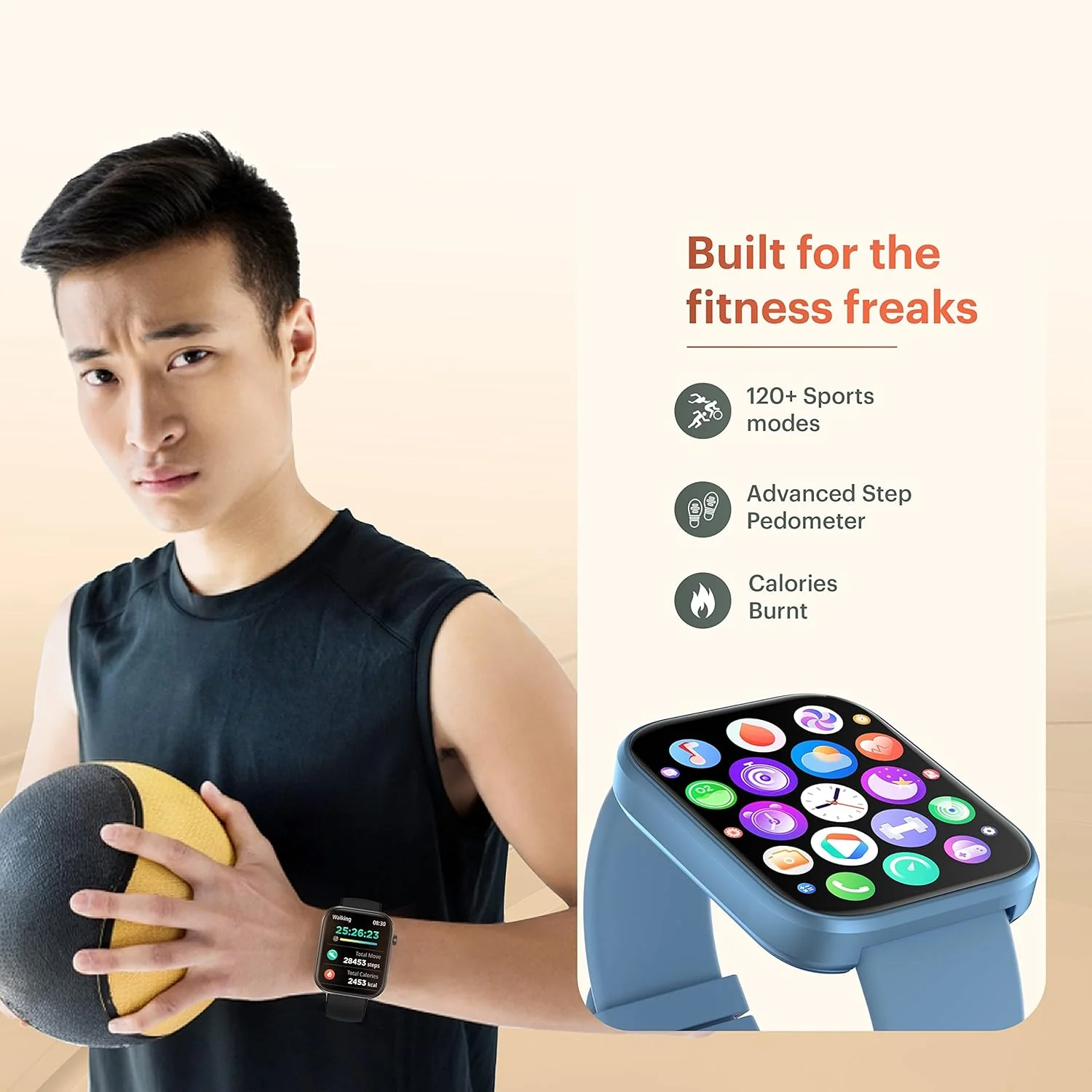 URBAN Nexus M Smart BT Calling Smart Watch with Massive 2.0" Super HD Display, One-Connect Realtek Chipset, Games, 120+ Sports Modes, 150+ Watch Faces, Dedicated Health Sensors (Cobalt Blue) - Image 6