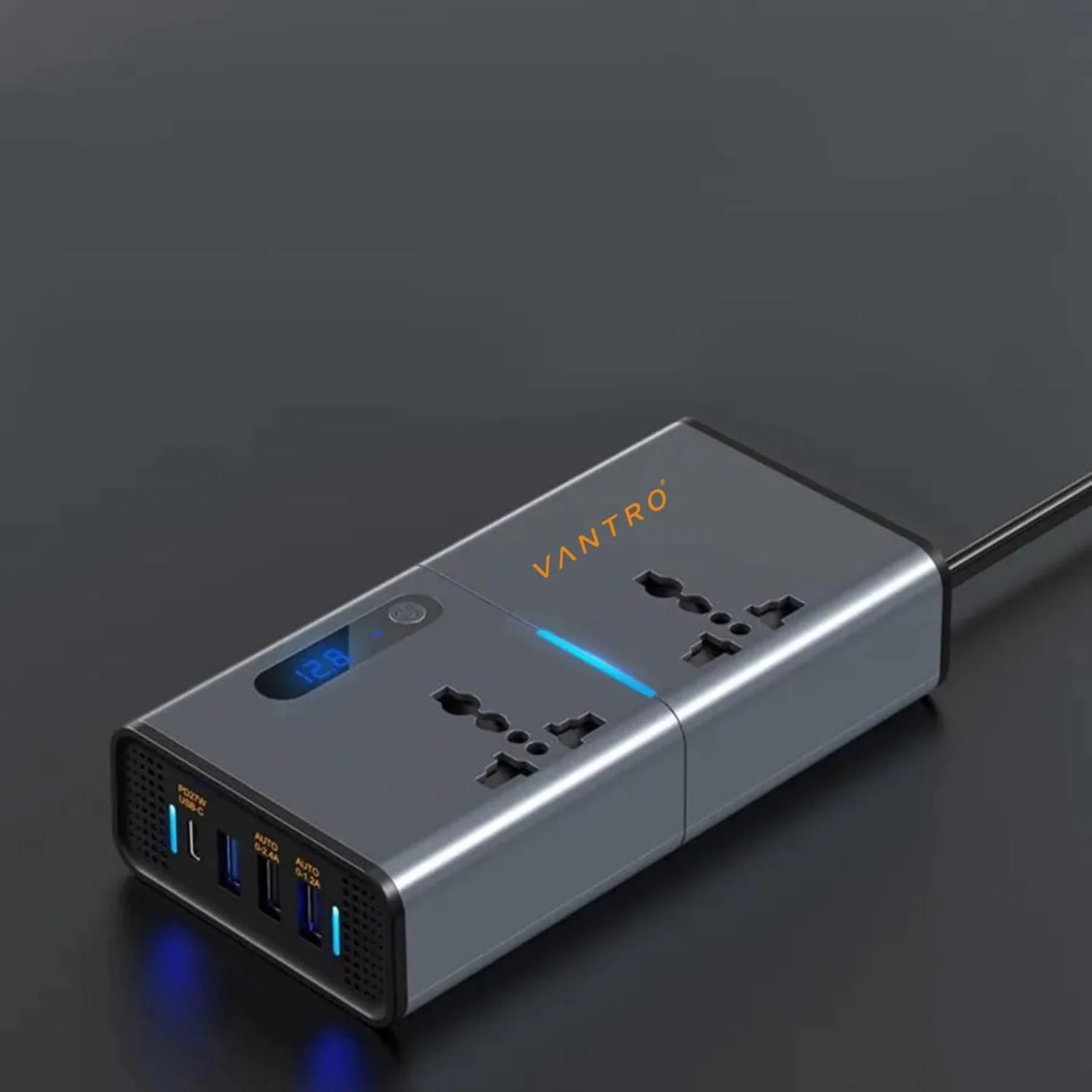 Vantro 200W Car Power Inverter/Laptop Charger with 3 USB (6.2A Max) & 1 C Type(1 * 27WPD) Smart USB Ports, 2 AC Universal Outlets and 12V DC to 220V AC with QC3.0 Model P2 - Image 3