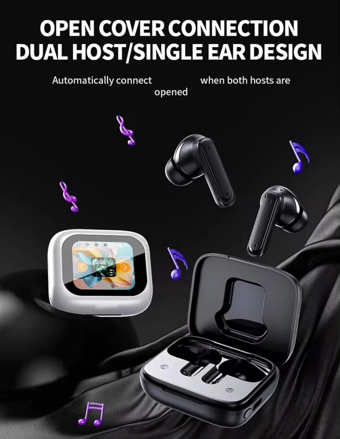 VEHOP GEN PODS Touch TWS Earbuds | HD Touch Screen Display | 32dB ANC | Transparency Mode | 40 Hrs Playtime | AI-ENC Quad Mics | Find My Earphones | Bluetooth 5.4 | 4 EQ Modes - Image 7