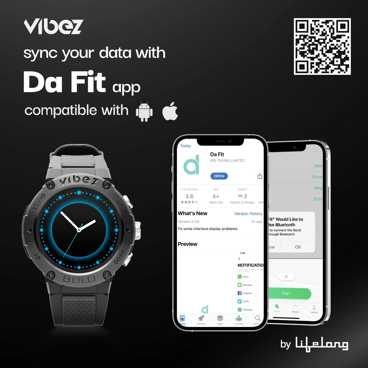 Vibez by Lifelong Bold Smartwatch For Men Bluetooth Calling 1.32" HD Display|24x7 Heart Rate & SpO2 Tracking|Sports Mode|Sleep Monitor|IP67|7 days Battery Backup - Image 8