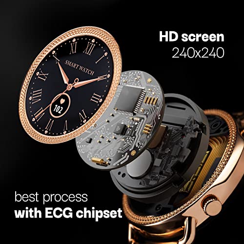 Vibez by Lifelong Ornate Smartwatch for Women with HD Display|Body Temprature |24x7 Heart Rate & SpO2 Tracking|8 Sports Mode|Sleep Monitor|IP67|7 Days Battery Backup (VBSWW450,Gold) - Image 4